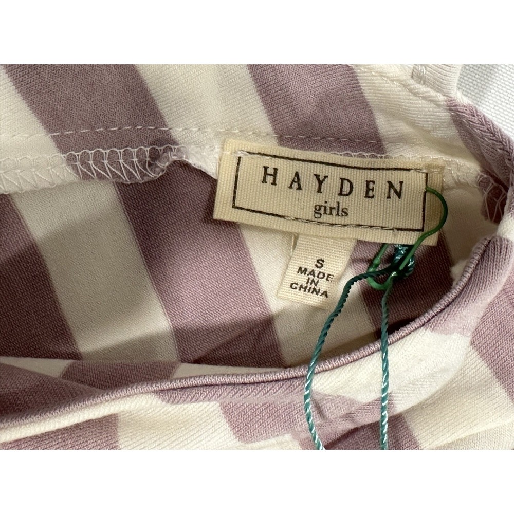 Hayden Girls Purple Striped‎ Dress W/ Buttons Down The Back Size S NWT NEW - Picture 7 of 7